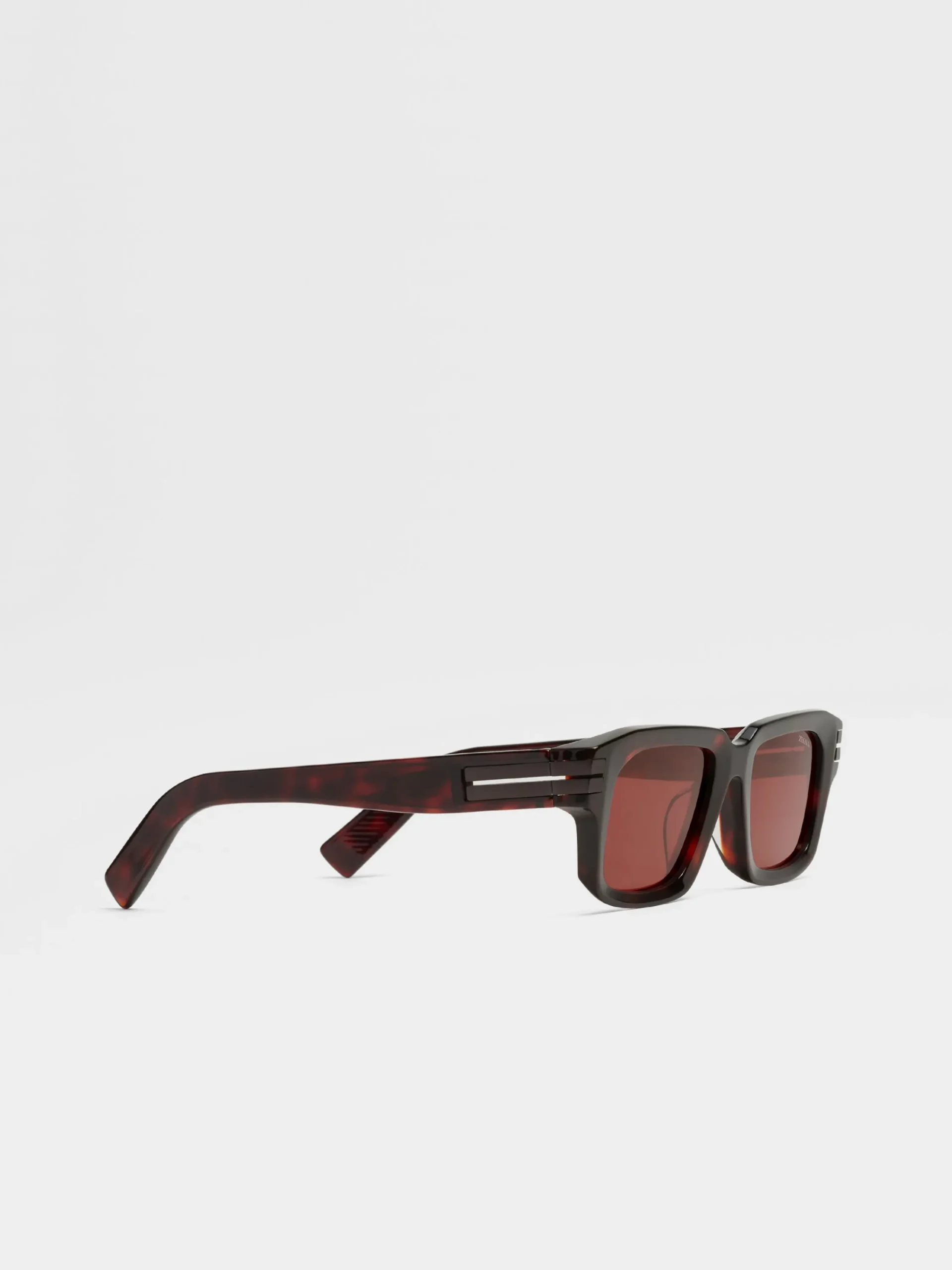 Sunglasses>ZEGNA Red Havana Acetate Sunglasses RedHavana