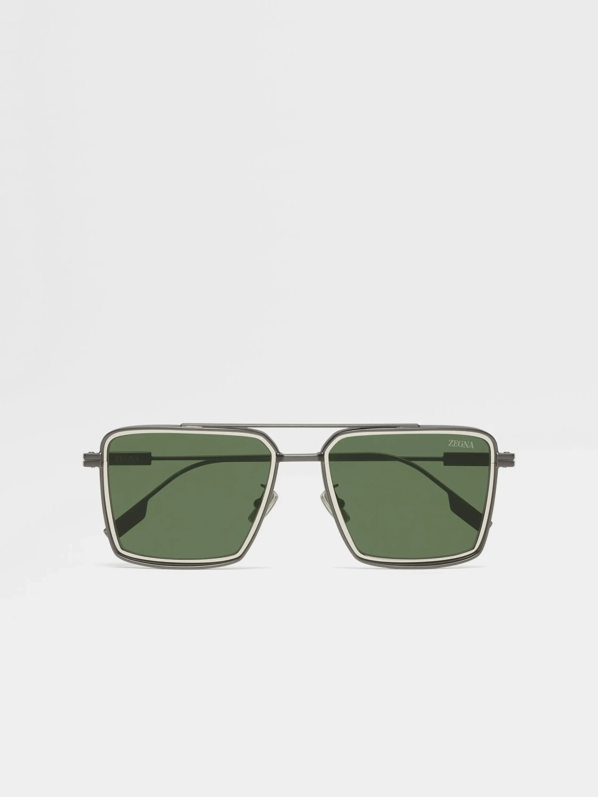 Sunglasses>ZEGNA Satin Gunmetal Metal Sunglasses SatinGunmetal