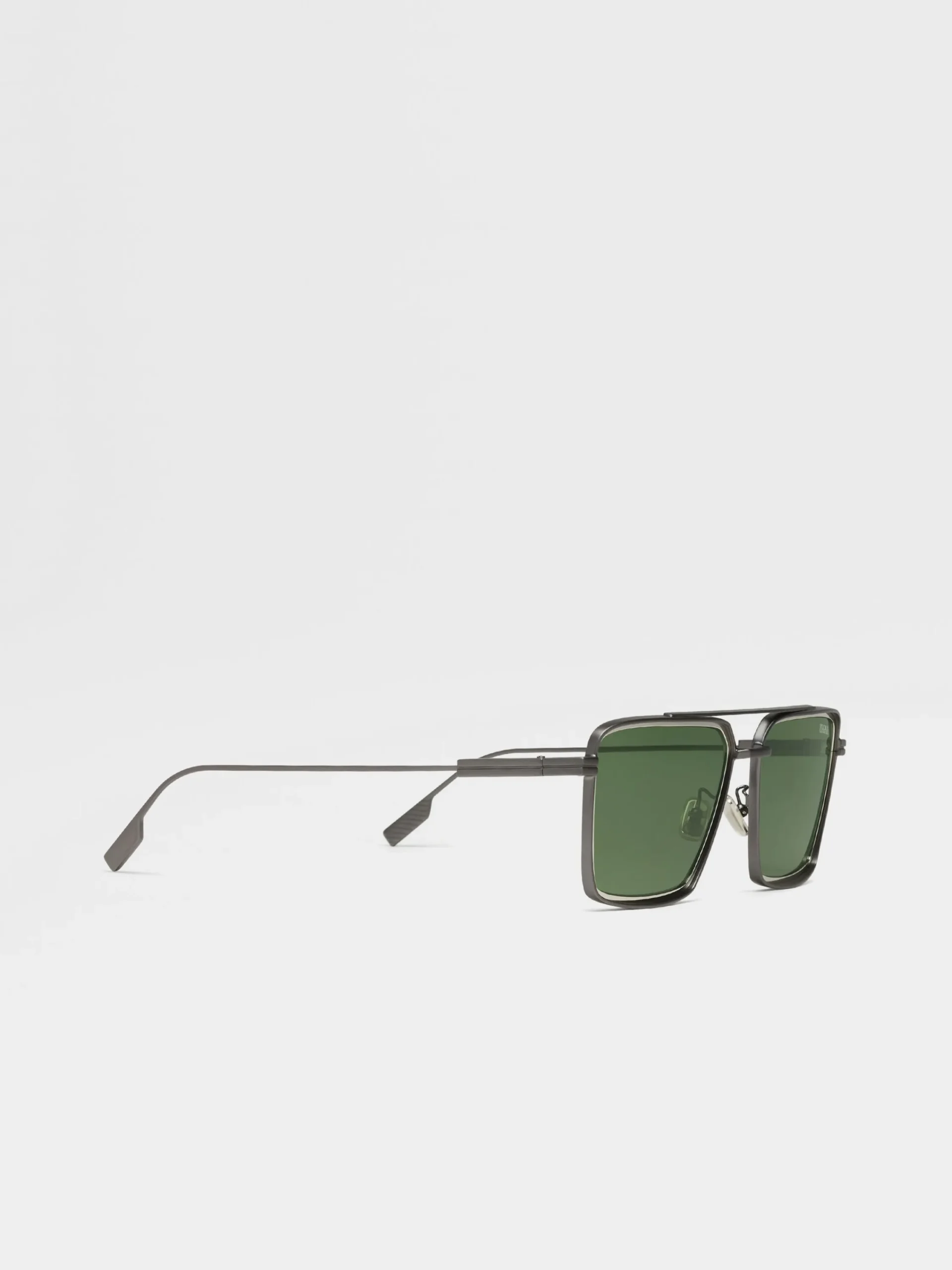 Sunglasses>ZEGNA Satin Gunmetal Metal Sunglasses SatinGunmetal