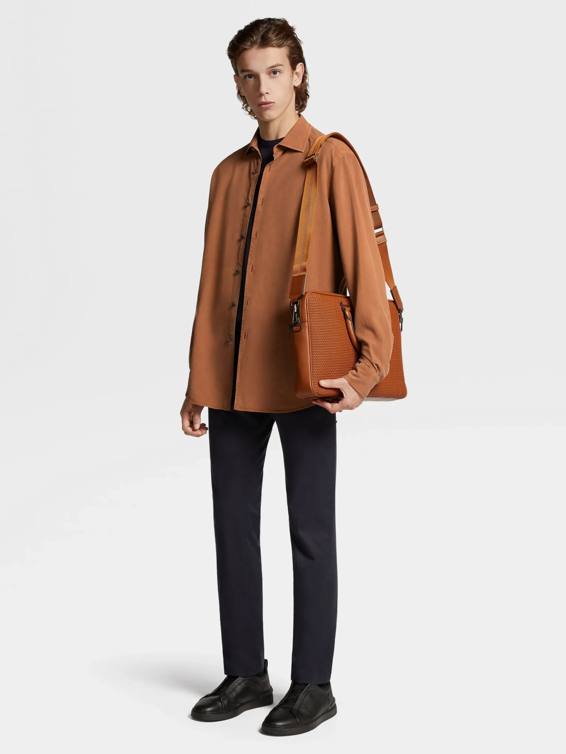 Shirts>ZEGNA Silk Shirt Foliage