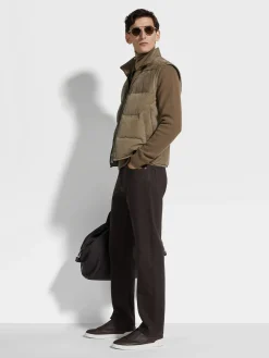 Travel In Style|Jackets And Coats>ZEGNA Suede Vest Khaki