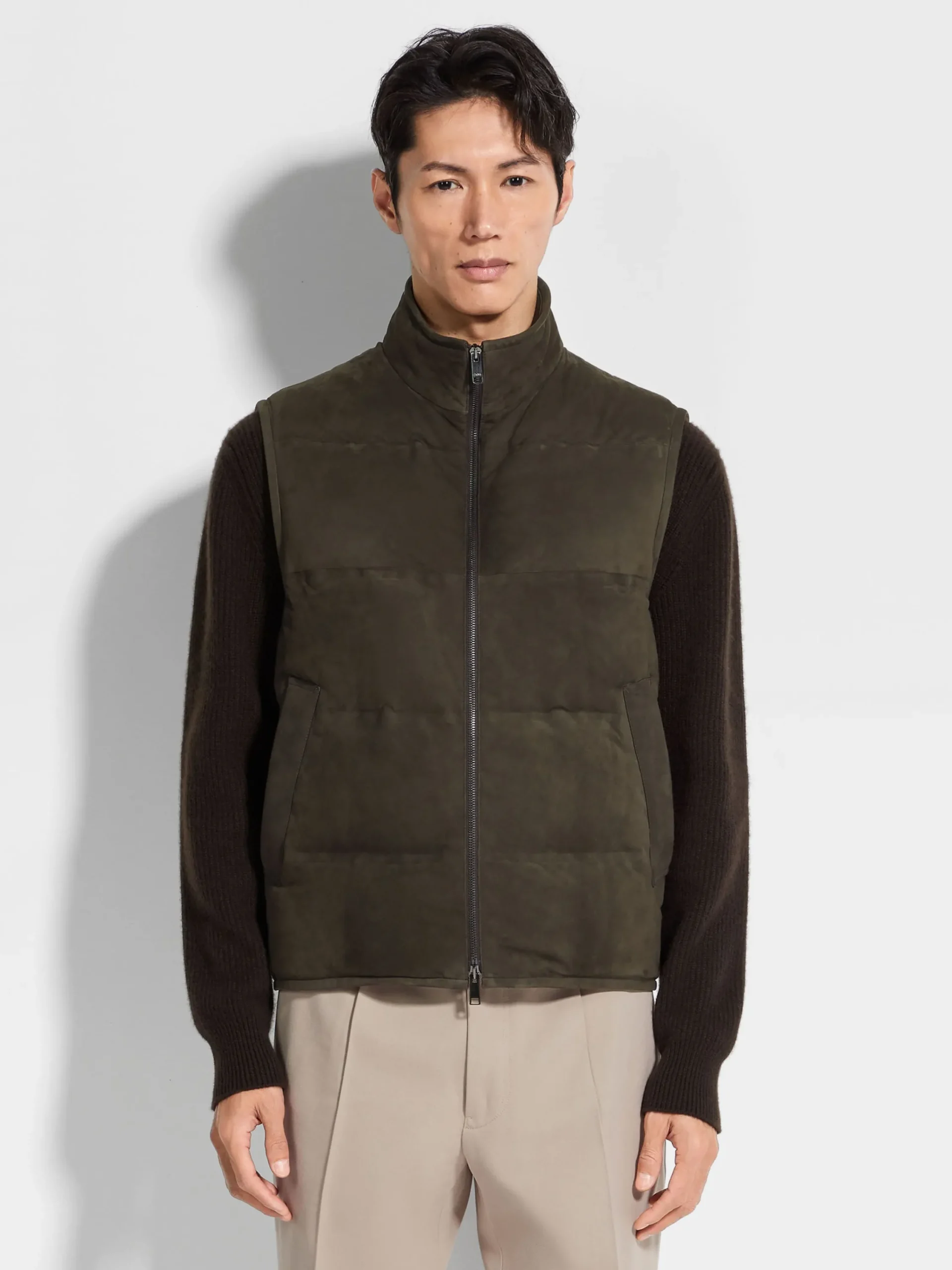 Travel In Style|Jackets And Coats>ZEGNA Suede Vest DarkBrown