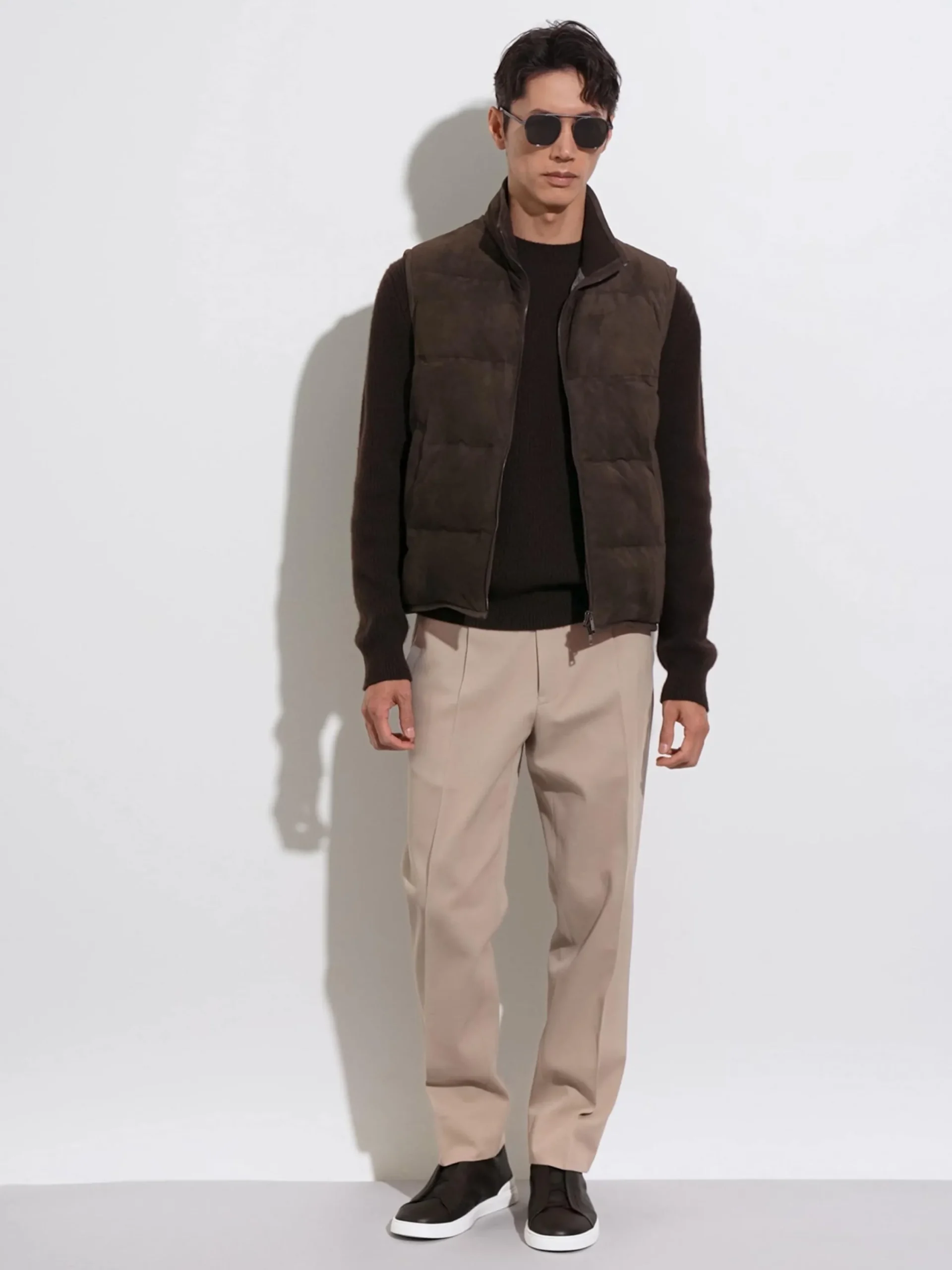 Travel In Style|Jackets And Coats>ZEGNA Suede Vest DarkBrown