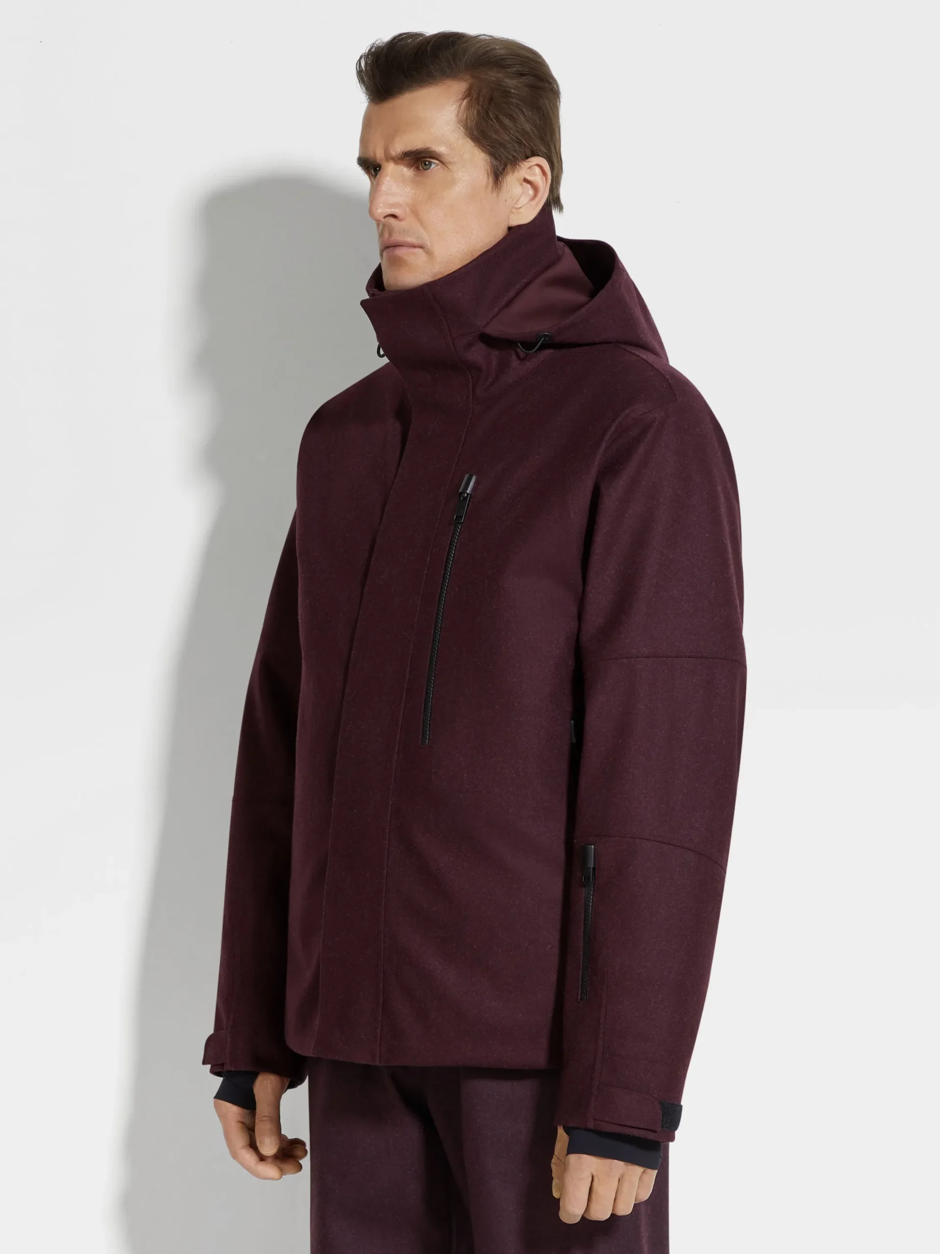 Jackets And Coats>ZEGNA Techmerino™ Wool Ski Jacket DarkPurple