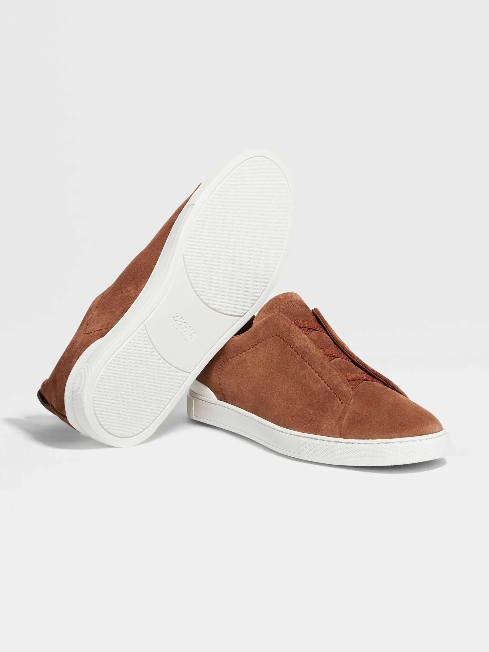 Sneakers>ZEGNA Suede Triple Stitch™ Sneakers Tobacco