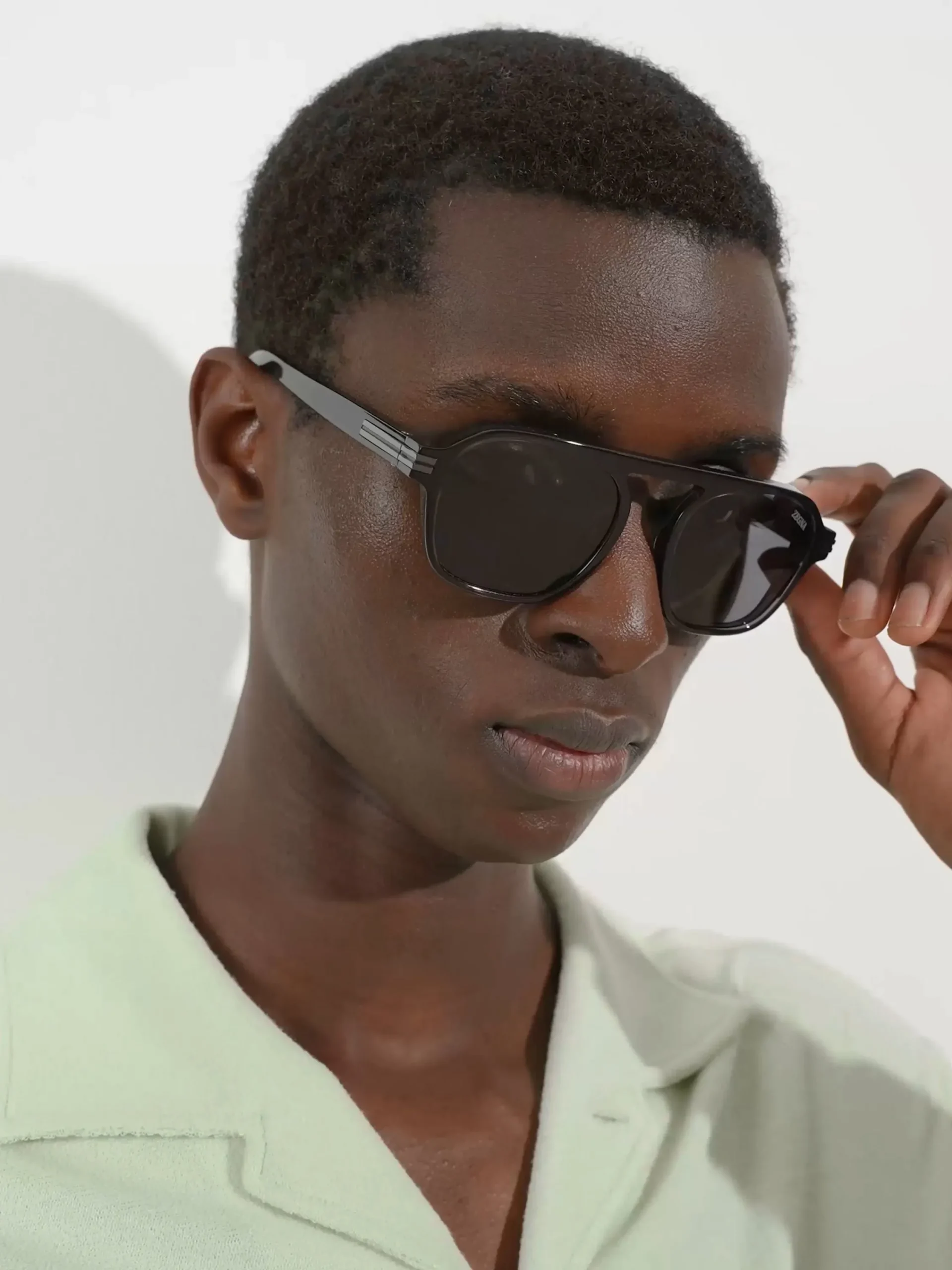 Sunglasses>ZEGNA Transparent Dark Grey Aurora II Acetate Sunglasses TransparentDarkGrey