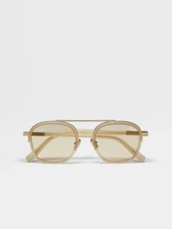 Small Gifts|Sunglasses>ZEGNA Transparent Dark Grey Orizzonte I Acetate and Metal Sunglasses TransparentDarkGrey