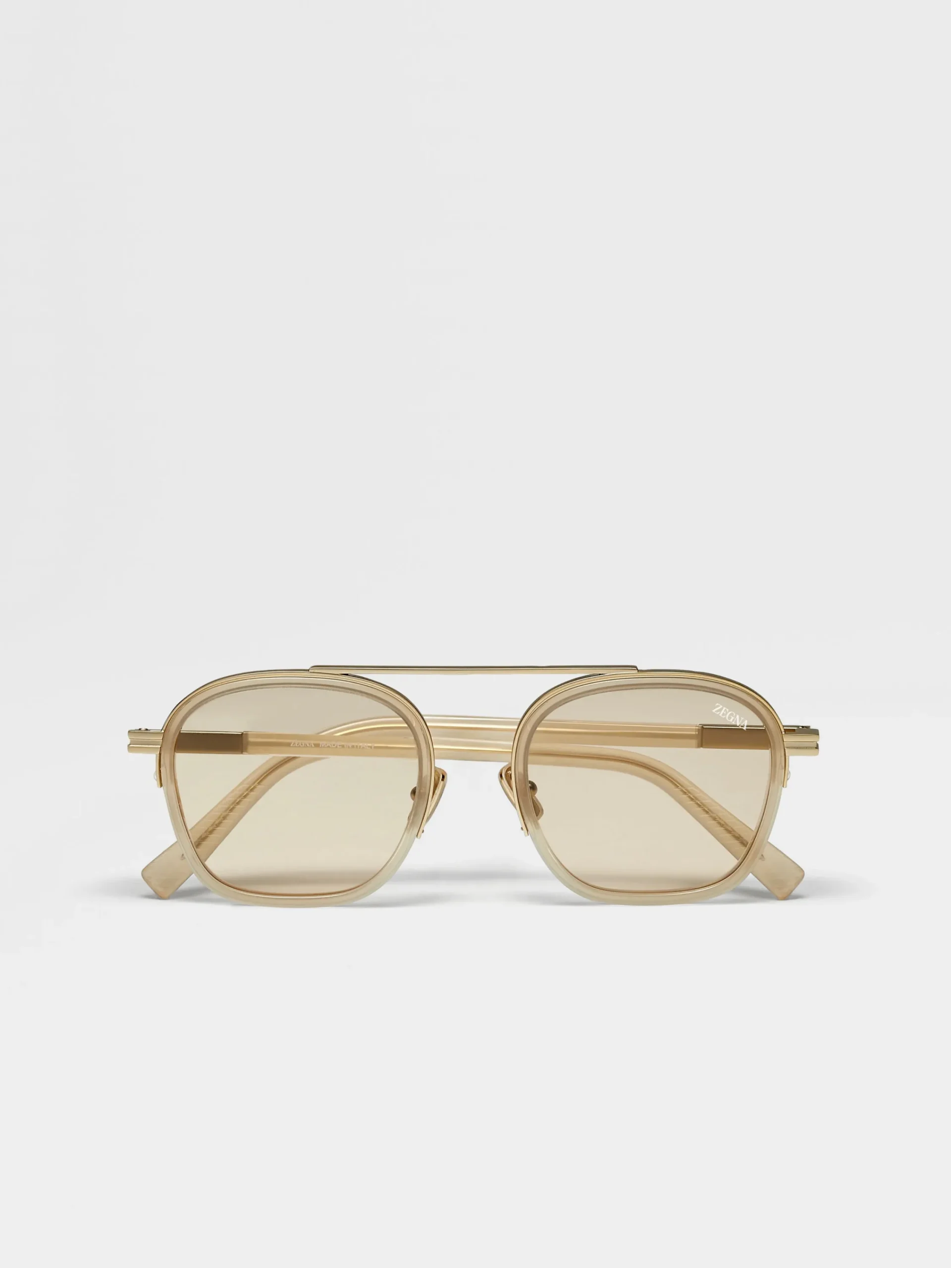 Small Gifts|Sunglasses>ZEGNA Transparent Dark Grey Orizzonte I Acetate and Metal Sunglasses TransparentDarkGrey
