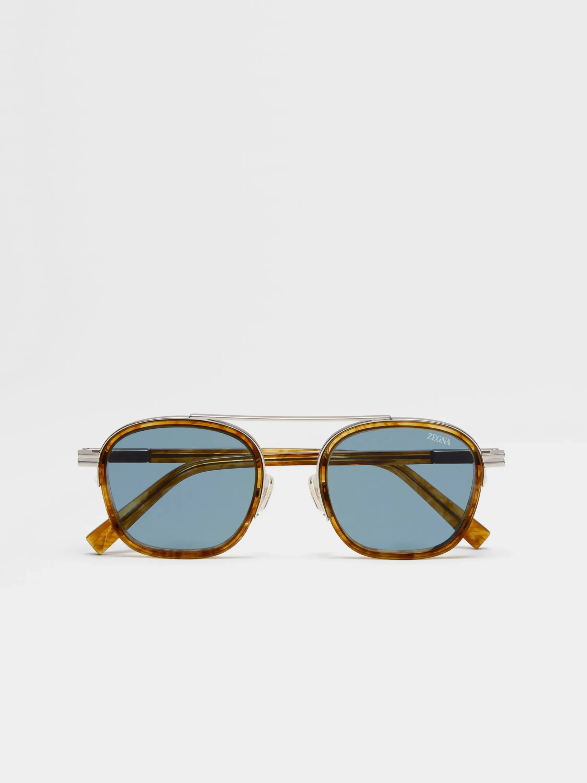 Small Gifts|Travel In Style>ZEGNA Transparent Light Brown Havana Orizzonte I Acetate and Metal Sunglasses TransparentLightBrownHavana