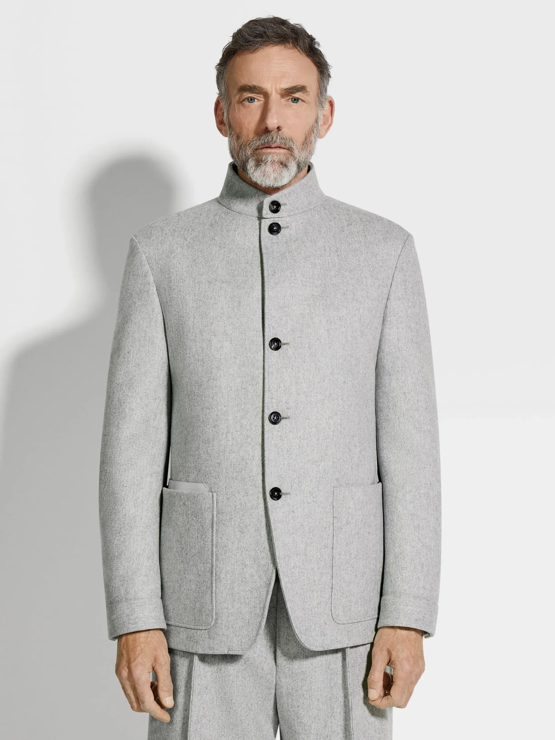 Travel In Style|Overshirts And Chore Jackets>ZEGNA Trofeo Cashmere Il Conte Jacket LightGrey