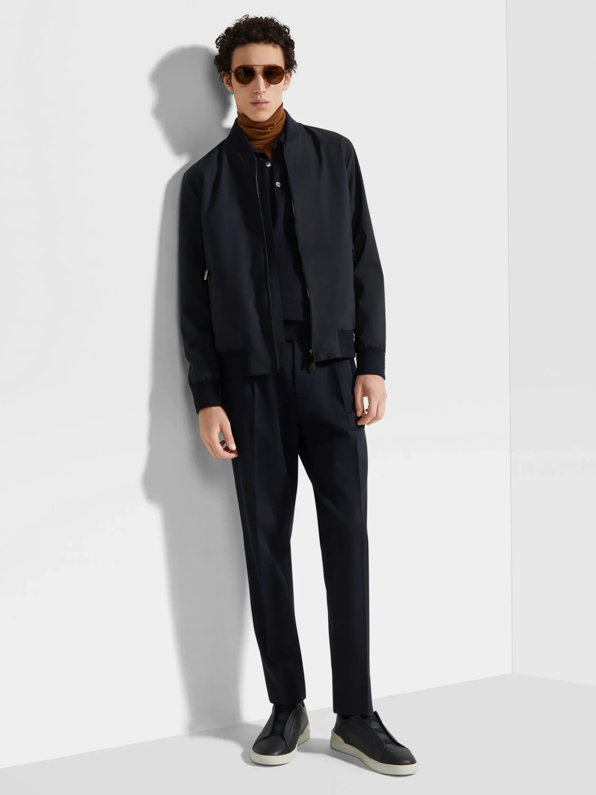 Jackets And Coats>ZEGNA Trofeo™ Elements Wool Bomber NavyBlue