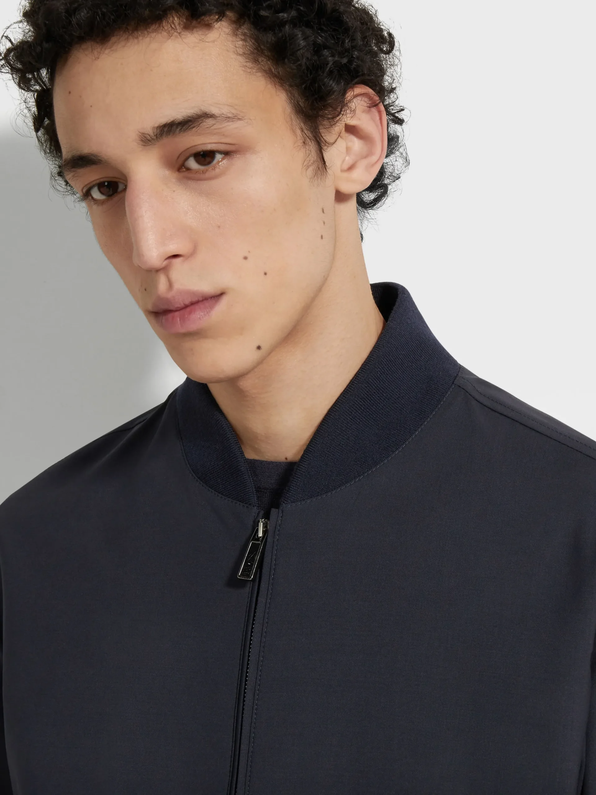 Jackets And Coats>ZEGNA Trofeo™ Elements Wool Bomber NavyBlue