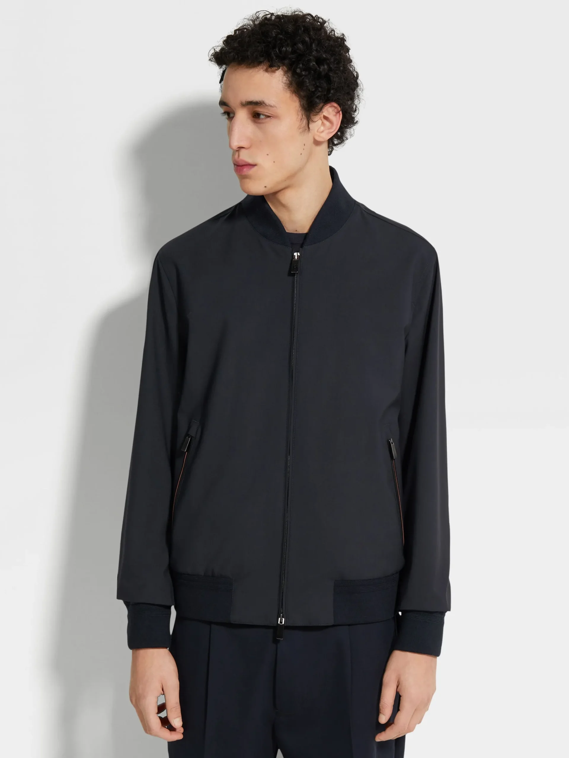 Jackets And Coats>ZEGNA Trofeo™ Elements Wool Bomber NavyBlue