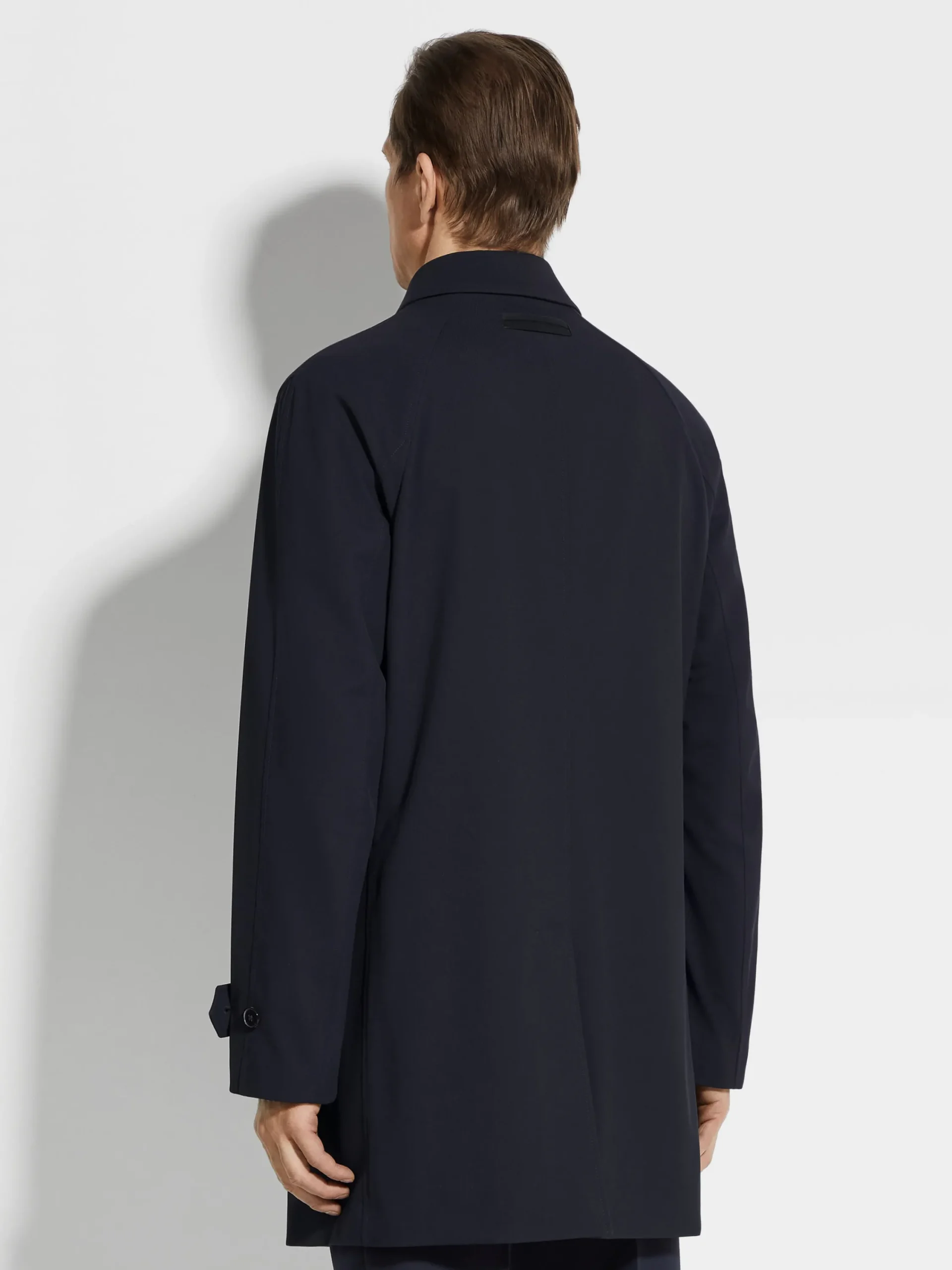 Jackets And Coats>ZEGNA Trofeo™ Elements Wool Trench NavyBlue
