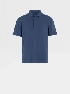 Polo Shirts>ZEGNA Utility Blue 12milmil12 Wool Polo Shirt UtilityBlue