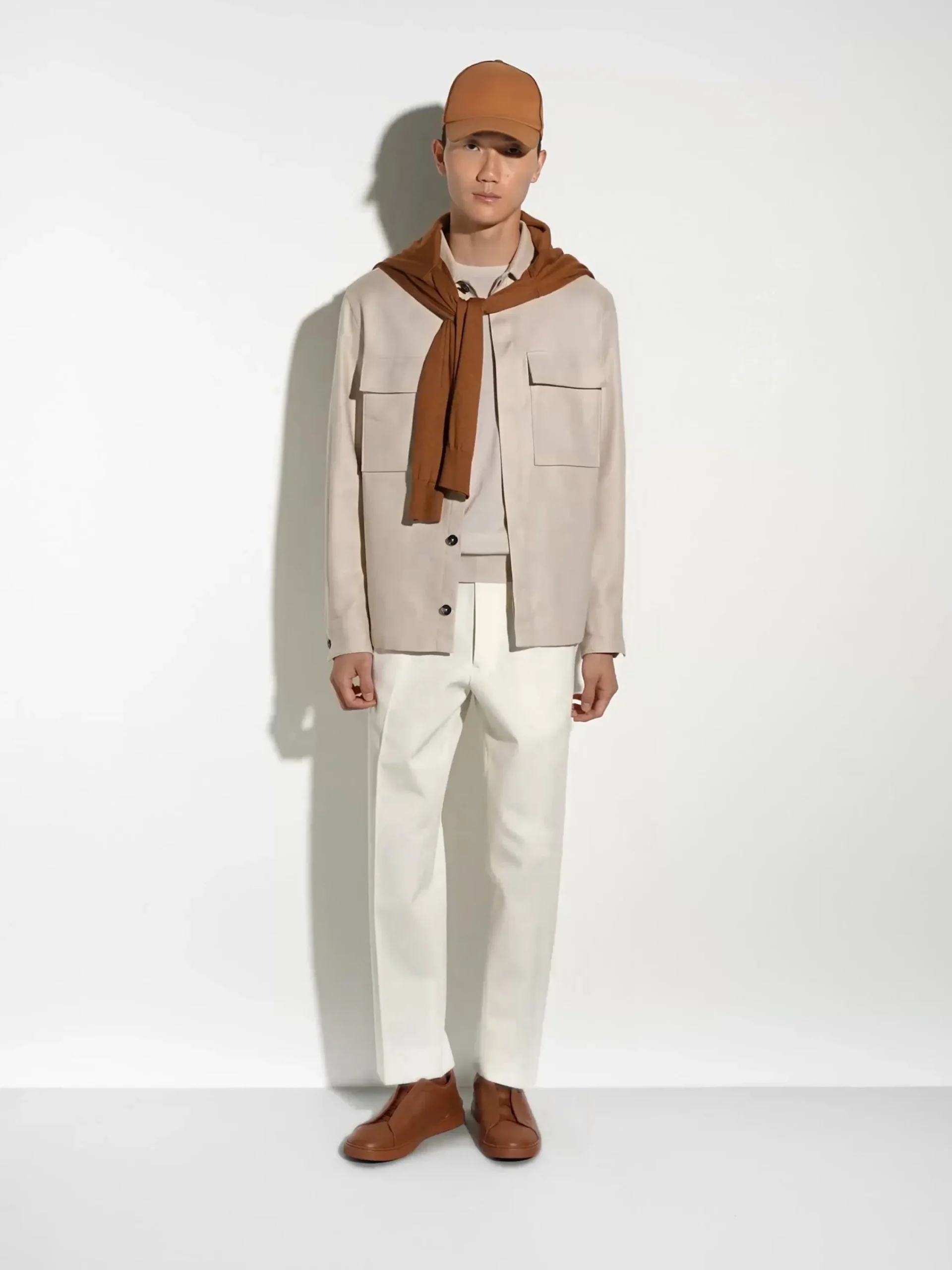 Pants>ZEGNA Cotton and Wool Pants White