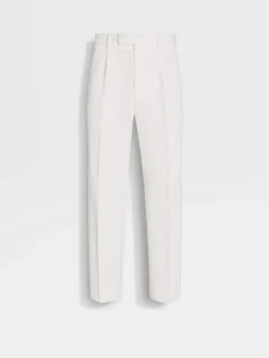 Travel In Style|Pants>ZEGNA Cotton and Wool Pants White