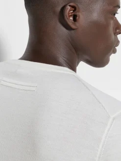 Sweaters>ZEGNA White Mélange Cashseta Crewneck WhiteMélange