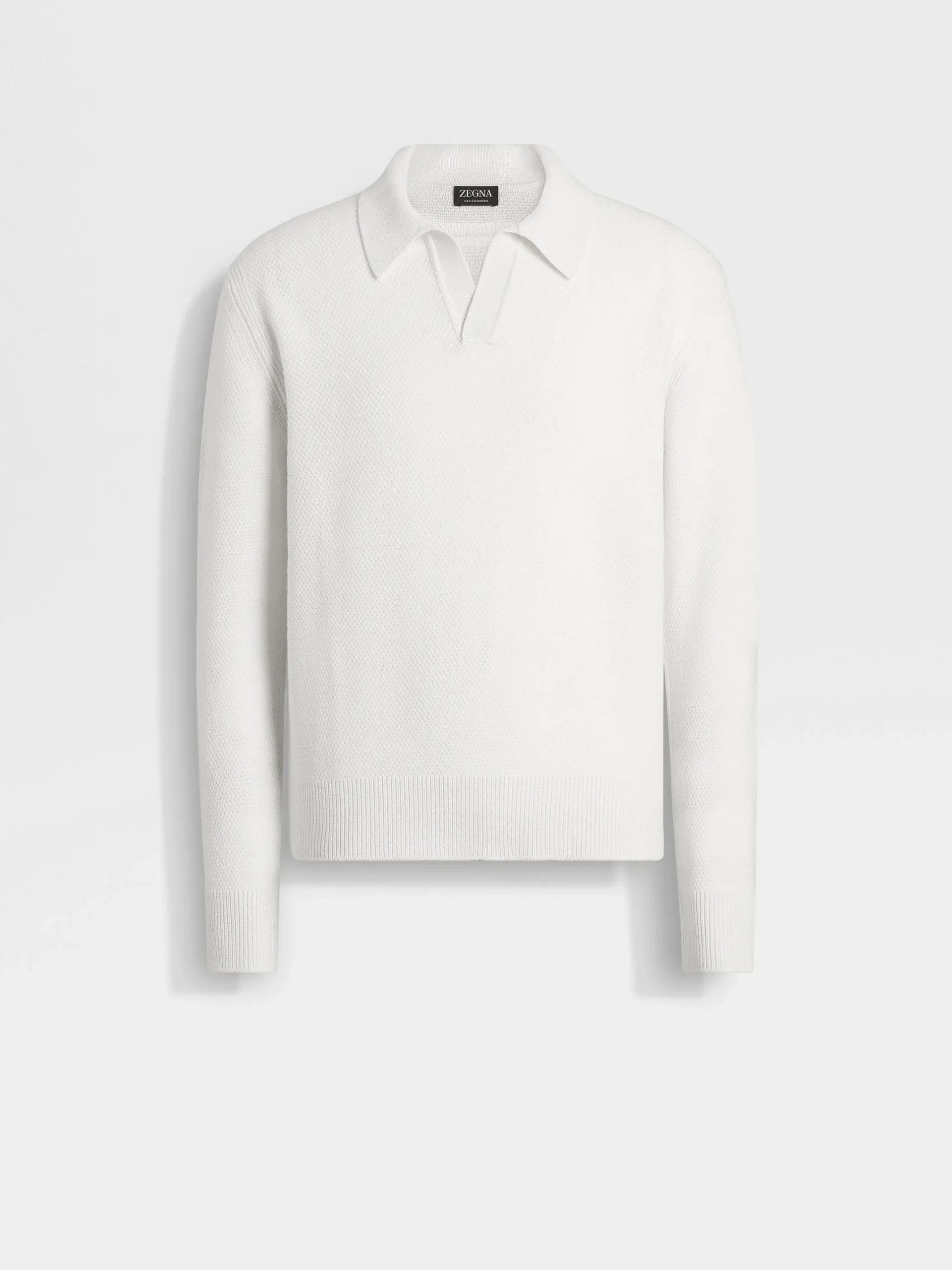 Polo Shirts|Sweaters>ZEGNA Oasi Cashmere Polo Shirt White