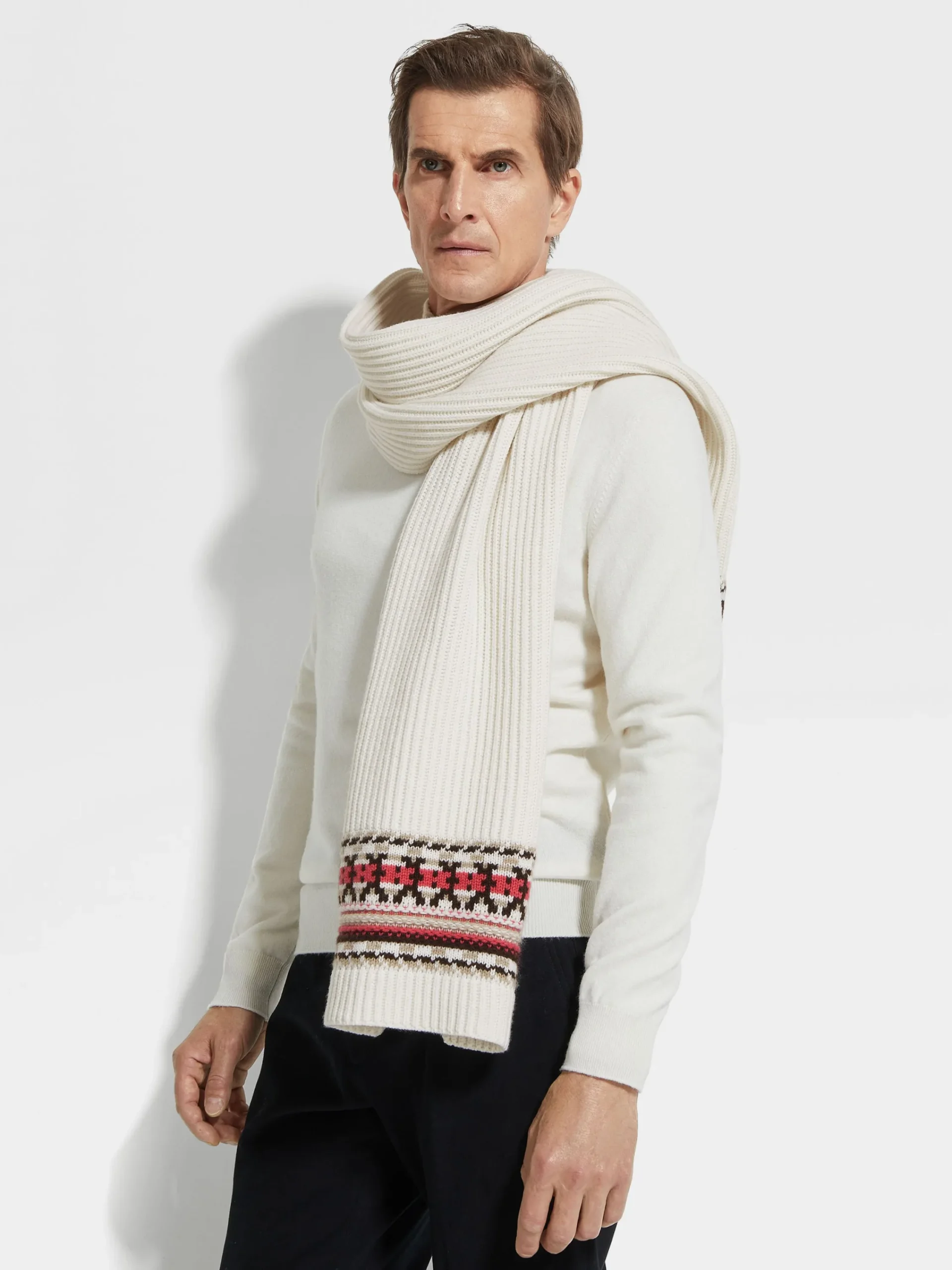Small Gifts|Soft Accessories>ZEGNA Oasi Cashmere Scarf White