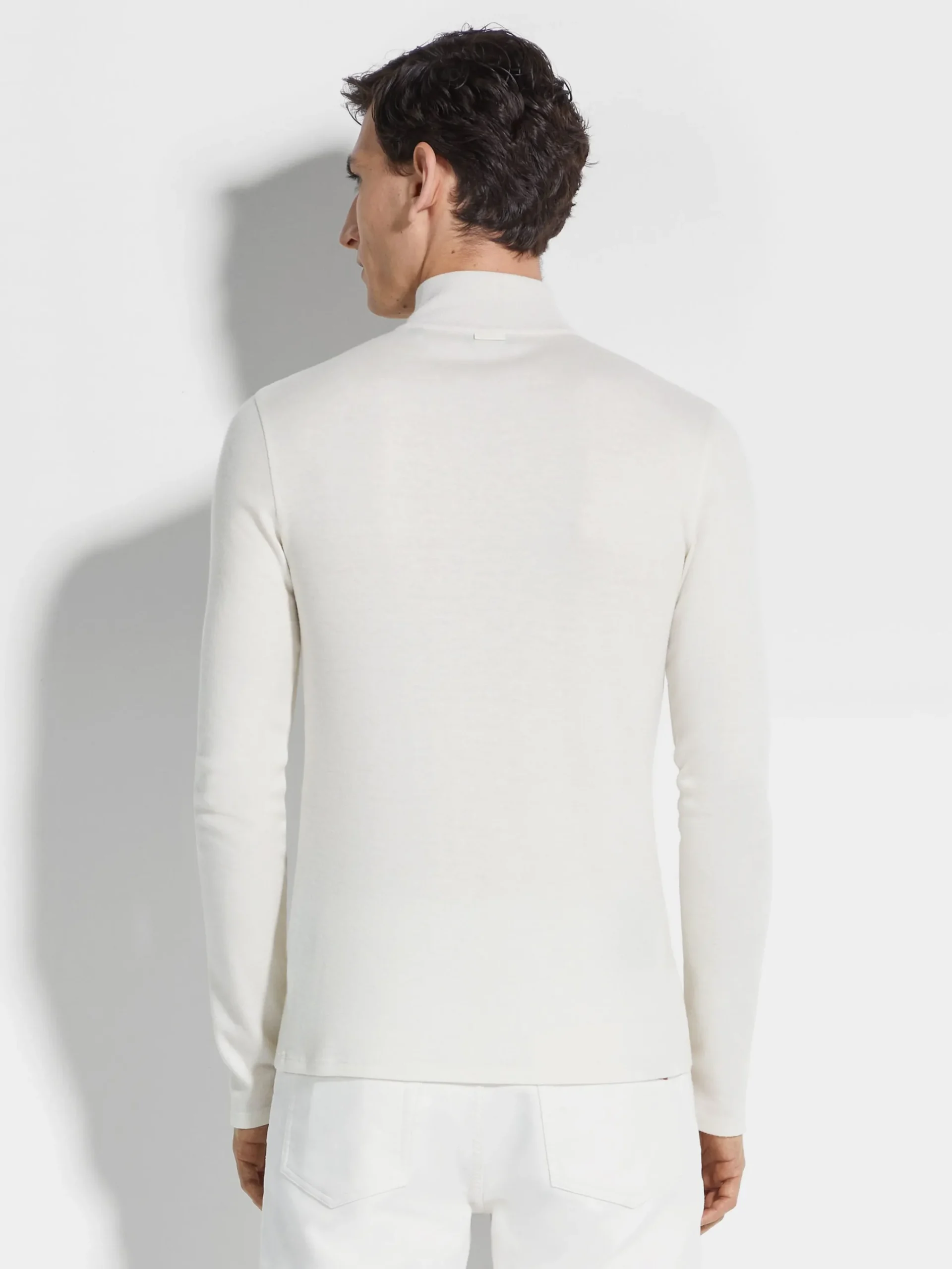 Travel In Style|Sweaters>ZEGNA Oasi Cashmere Zip Mock Neck Sweatshirt White