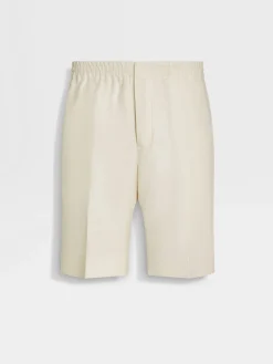 Pants>ZEGNA Oasi Lino Shorts White