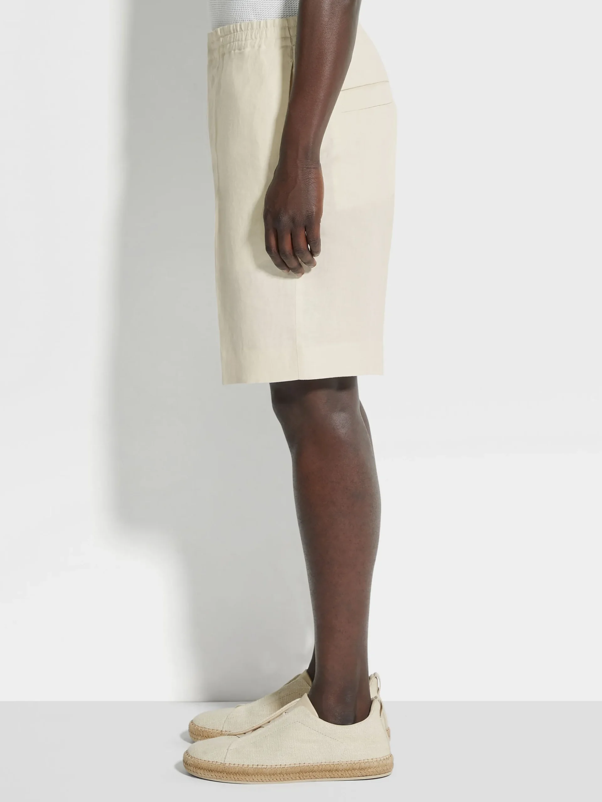 Pants>ZEGNA Oasi Lino Shorts White