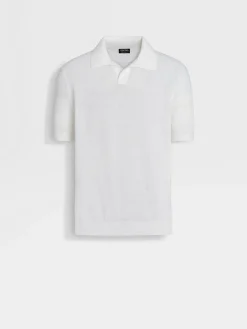 Polo Shirts|Sweaters>ZEGNA Premium Cotton Polo Shirt White