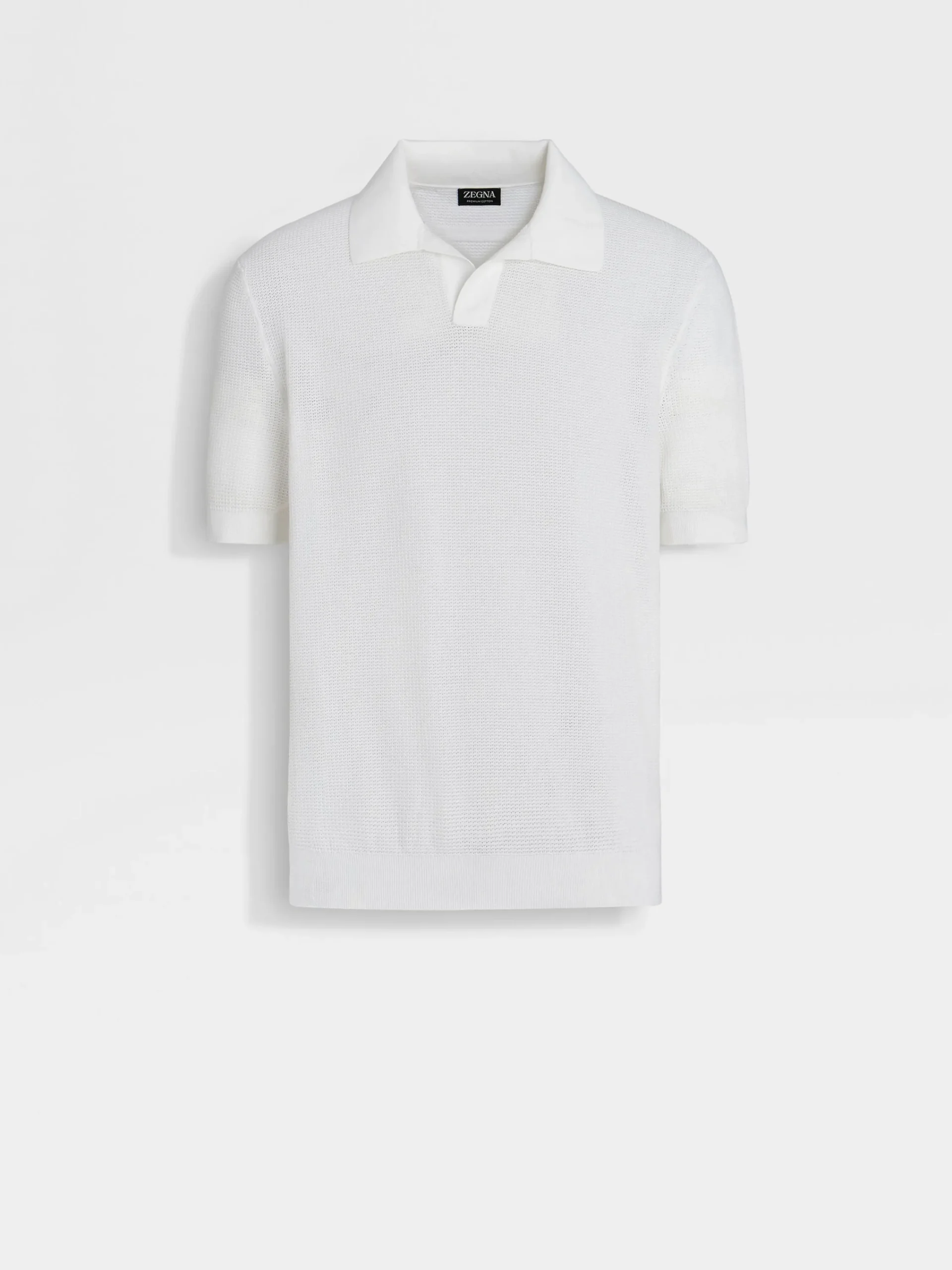 Polo Shirts|Sweaters>ZEGNA Premium Cotton Polo Shirt White