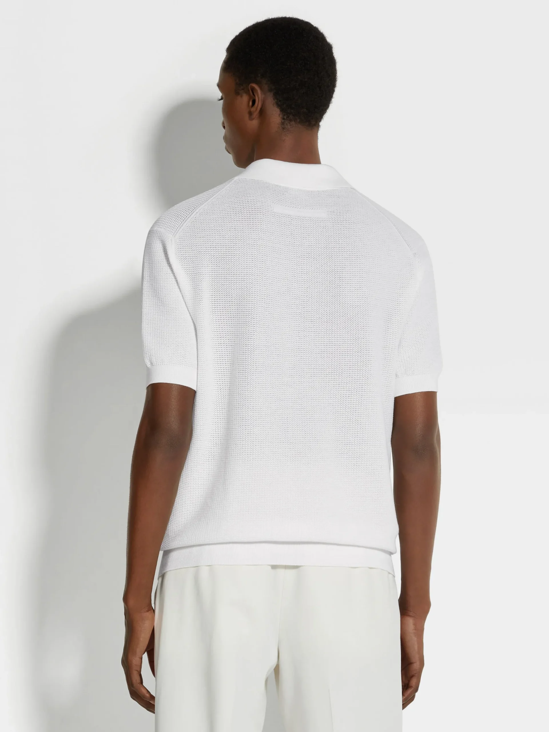 Polo Shirts|Sweaters>ZEGNA Premium Cotton Polo Shirt White