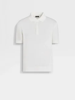 Resort Essentials|Sweaters>ZEGNA Premium Cotton Polo Shirt White