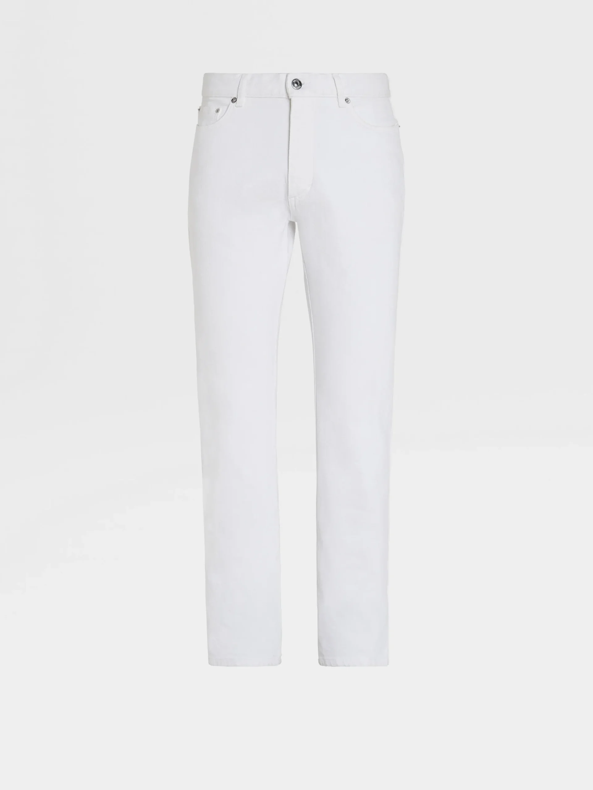 Jeans>ZEGNA Rinse-washed Cotton Roccia Jeans White