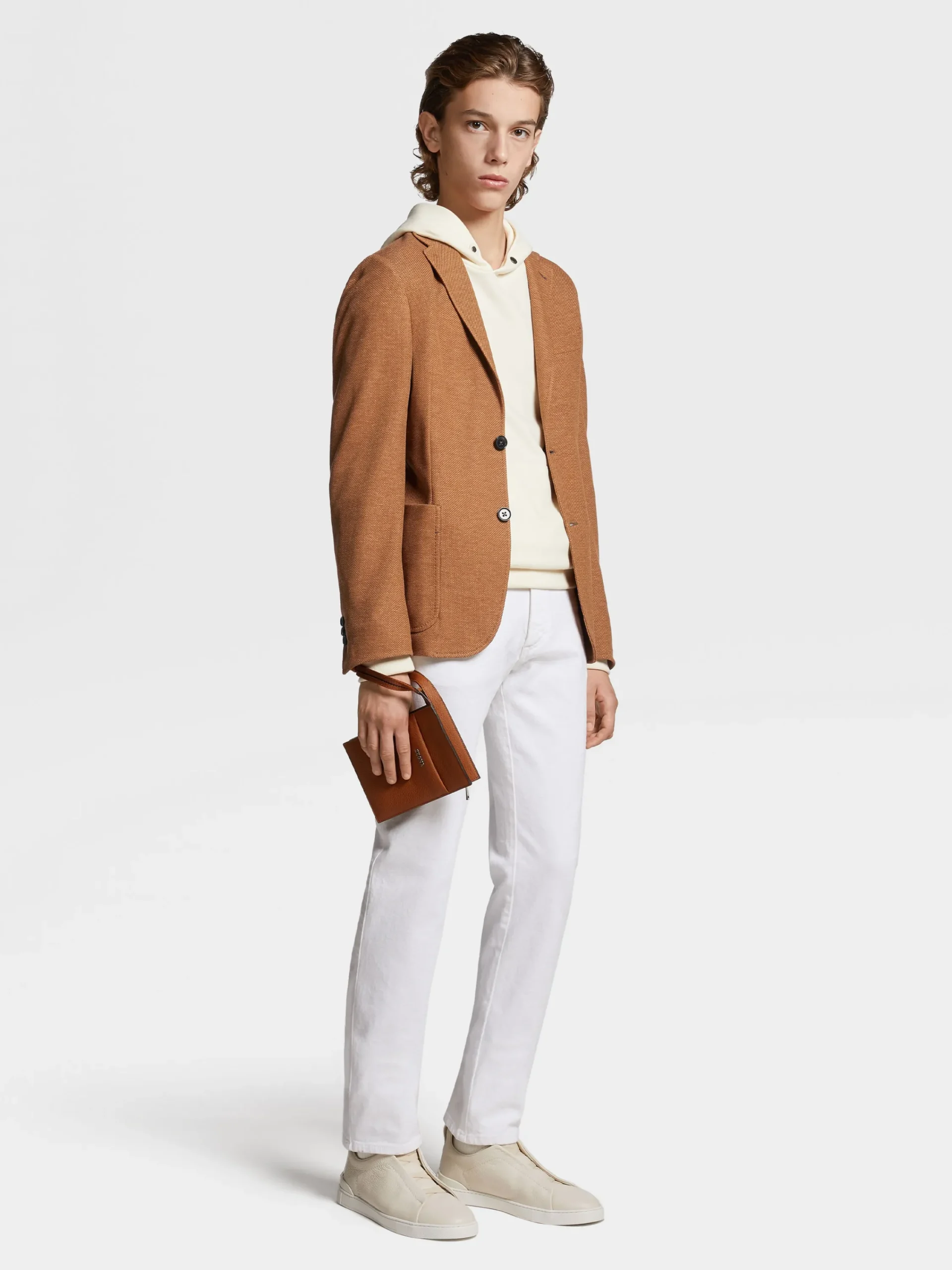 Jeans>ZEGNA Rinse-washed Cotton Roccia Jeans White