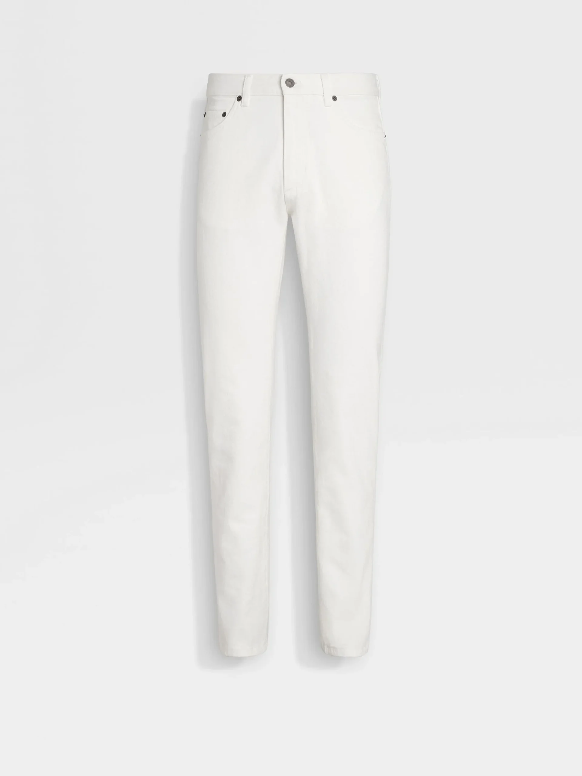 Jeans>ZEGNA Rinse-washed Stretch Cotton Roccia Jeans White