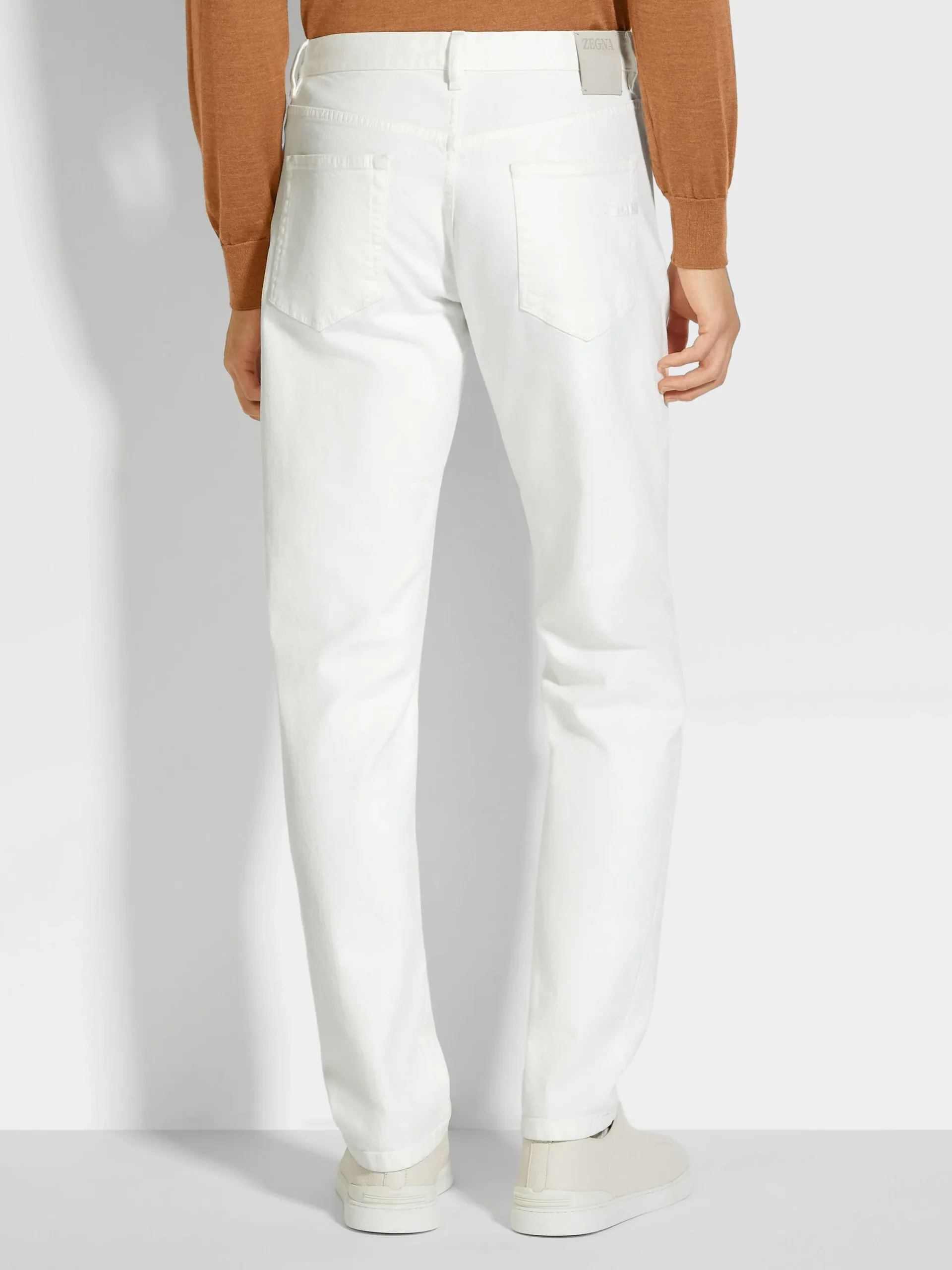 Jeans>ZEGNA Rinse-washed Stretch Cotton Roccia Jeans White