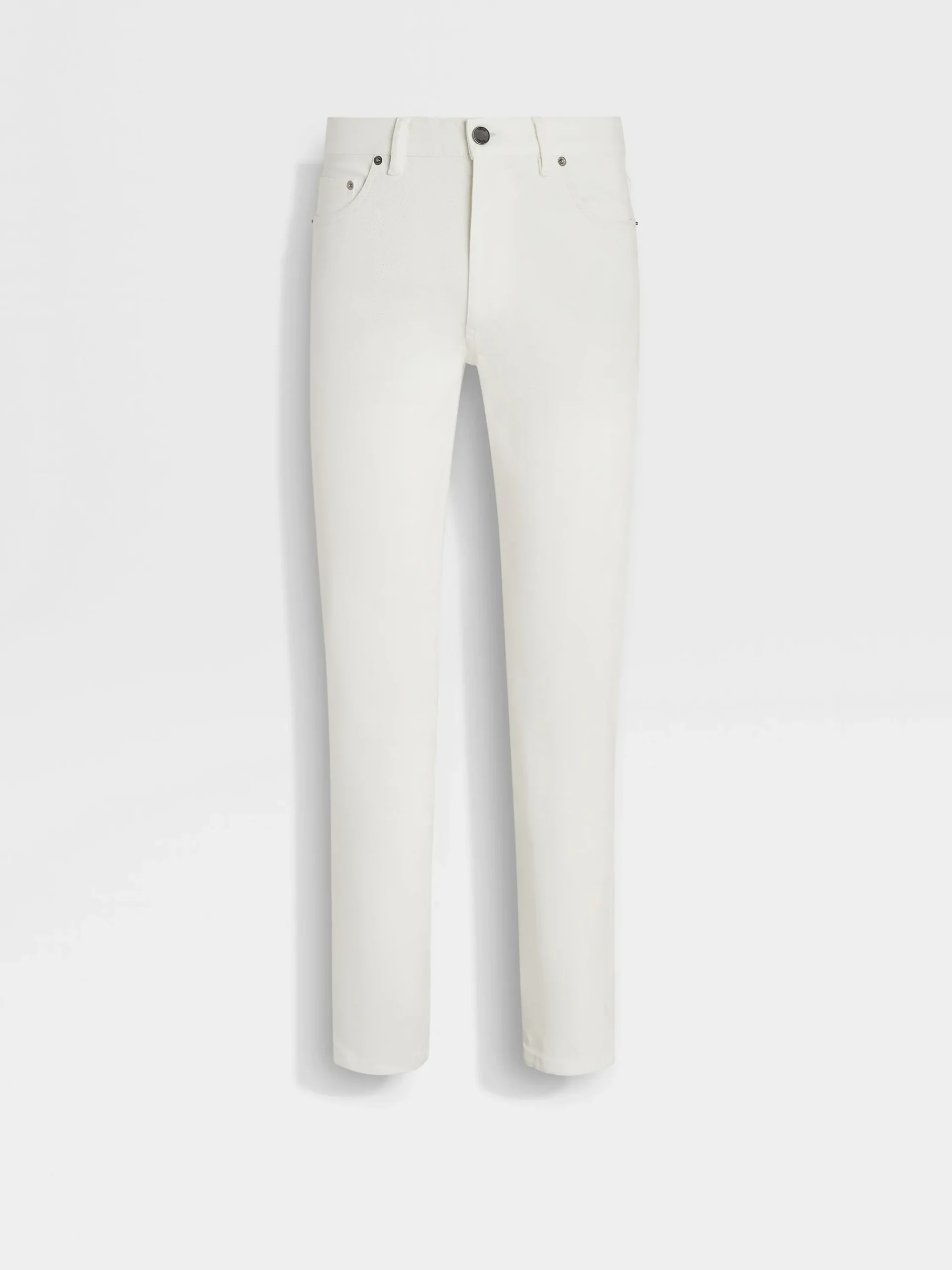 Jeans>ZEGNA Rinse-washed Stretch Cotton Roccia Jeans White