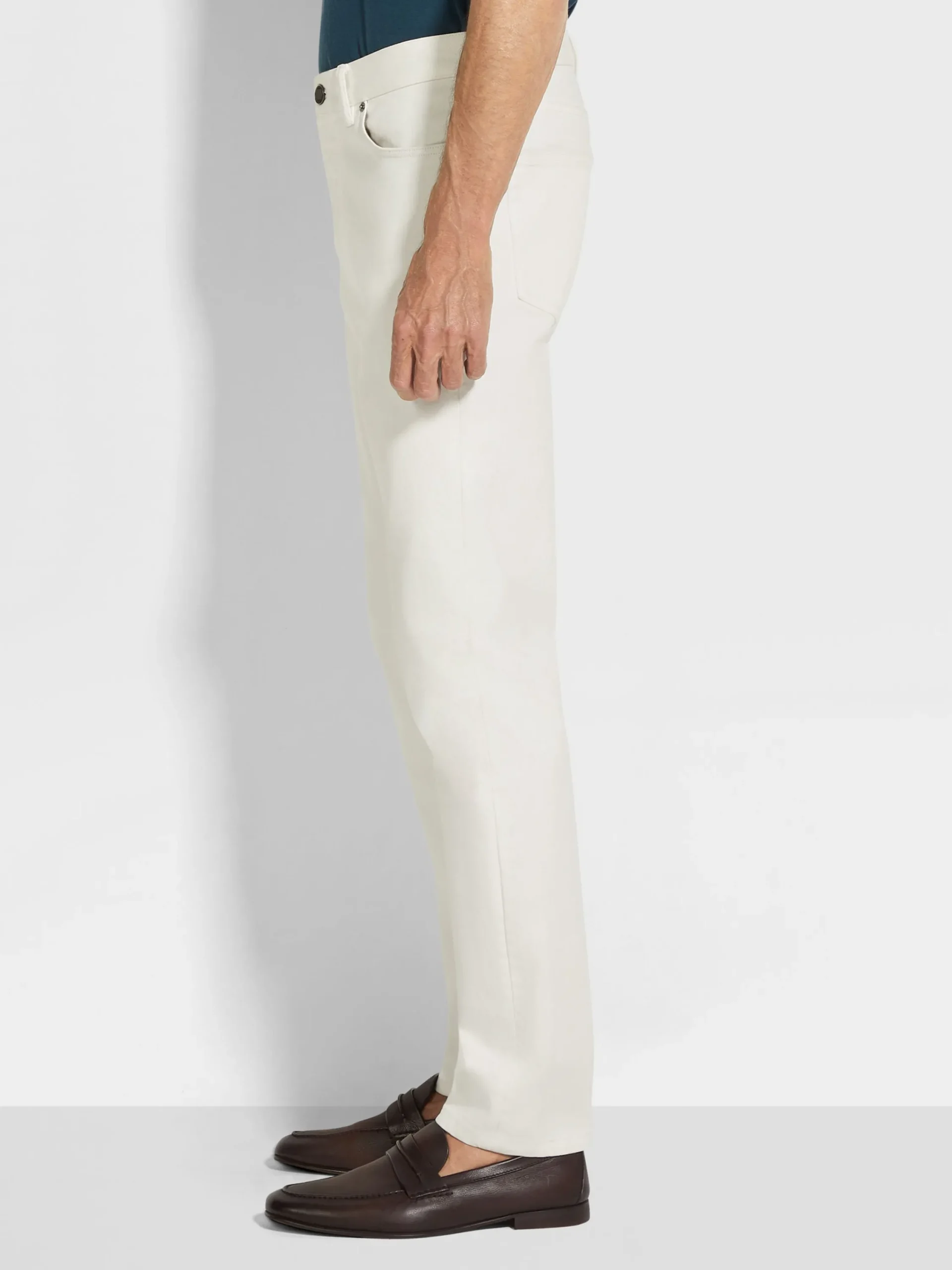 Jeans>ZEGNA Rinse-washed Stretch Cotton Roccia Jeans White