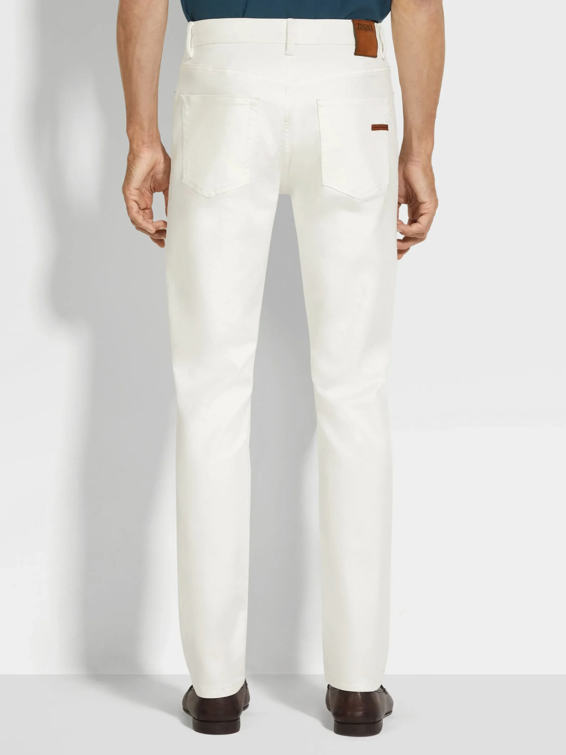 Jeans>ZEGNA Rinse-washed Stretch Cotton Roccia Jeans White